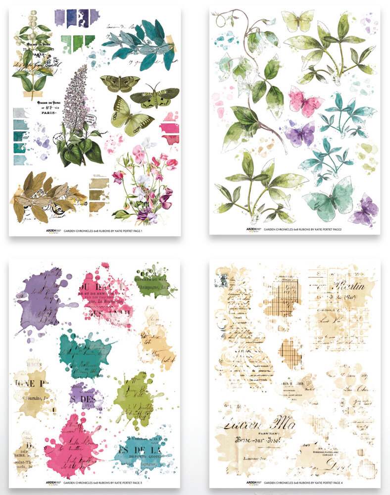 Arden Creative Studio Garden Chronicles 6x8 Inch Rub-On Transfer Set by Katie Pertiet (ACSRO0009)