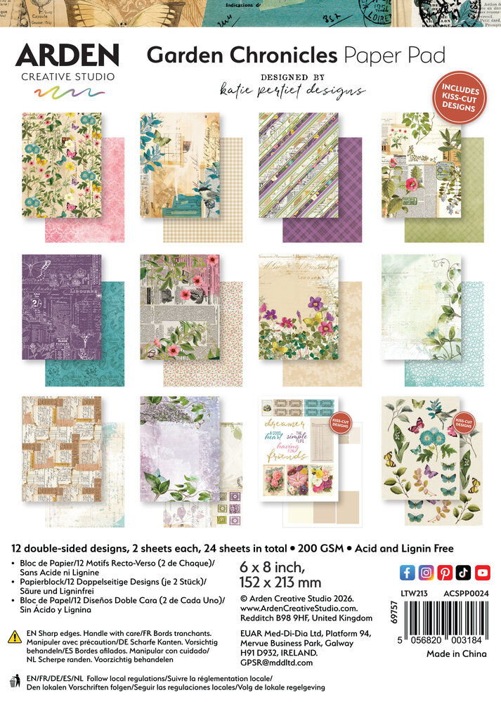 Arden Creative Studio Garden Chronicles 6x8 Inch Paper Pad by Katie Pertiet (ACSPP0024) Arden Creative Studio Garden Chronicles 6x8 Inch Paper Pad by Katie Pertiet (ACSPP0024)