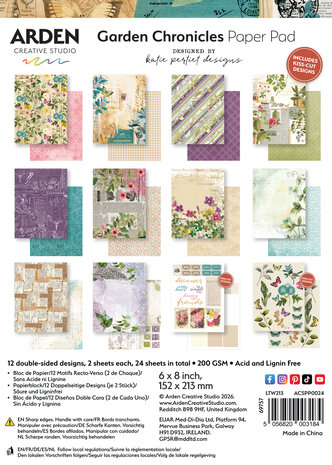 Arden Creative Studio Garden Chronicles 6x8 Inch Paper Pad by Katie Pertiet (ACSPP0024) Arden Creative Studio Garden Chronicles 6x8 Inch Paper Pad by Katie Pertiet (ACSPP0024)