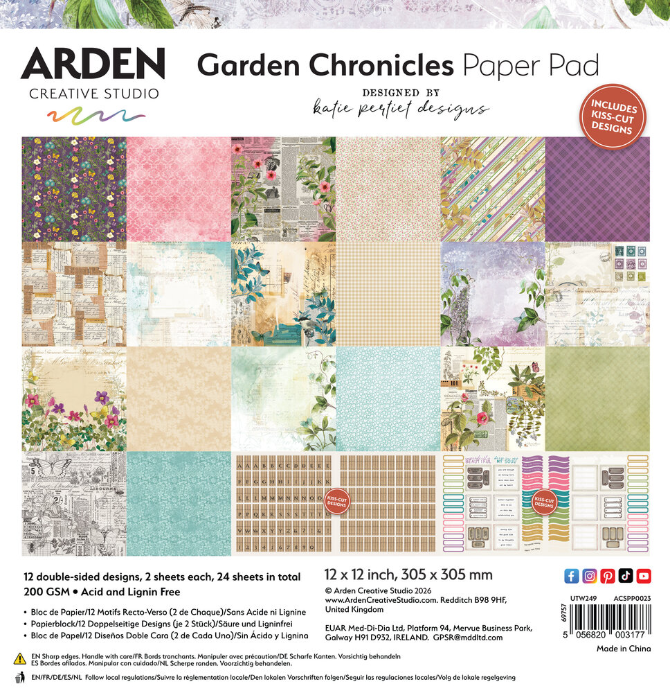 Arden Creative Studio Garden Chronicles 12x12 Inch Paper Pad by Katie Pertiet (ACSPP0023)