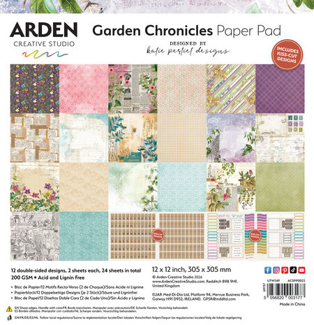 Arden Creative Studio Garden Chronicles 12x12 Inch Paper Pad by Katie Pertiet (ACSPP0023)