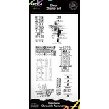 Arden Creative Studio Maker Series 4x8 Inch Clear Stamp Set Chronicle Remnants by Katie Pertiet (ACSCS0031)