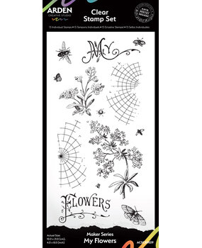 Arden Creative Studio Maker Series 4x8 Inch Clear Stamp Set My Flowers by Katie Pertiet (ACSCS0029)