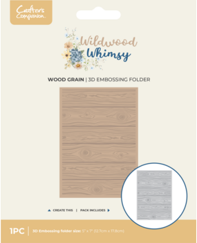 Crafter's Companion Wildwood Whismy 5x7 Inch 3D Embossing Folder Wood Grain (CC-WW-3D-EF5-WOGR)