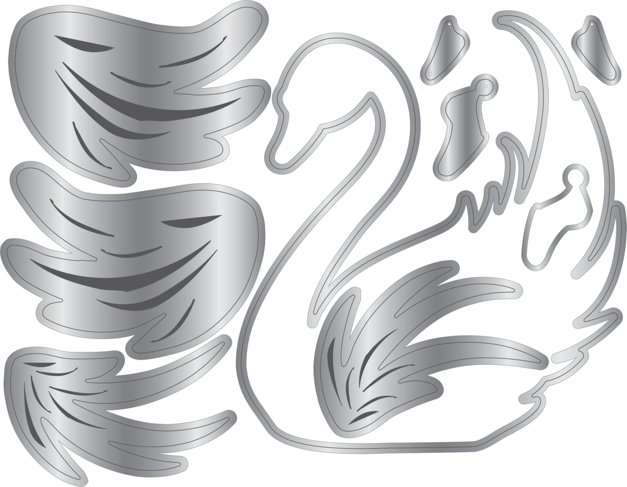 Crafter's Companion Wildwood Whismy Metal Die Set Elegant Swan (CC-WW-MD-ELSW)