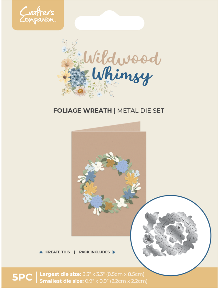 Crafter's Companion Wildwood Whismy Metal Die Set Foliage Wreath (CC-WW-MD-FOWR)