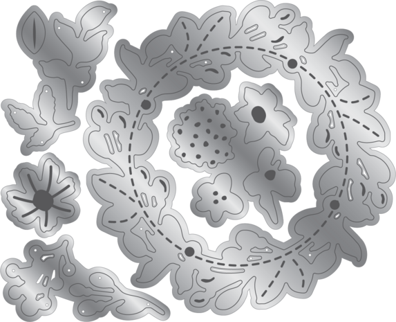 Crafter's Companion Wildwood Whismy Metal Die Set Foliage Wreath (CC-WW-MD-FOWR)
