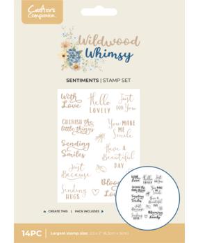 Crafter's Companion Wildwood Whismy Stamp Set Whimsical Sentiments (CC-WW-STP-WWHS)