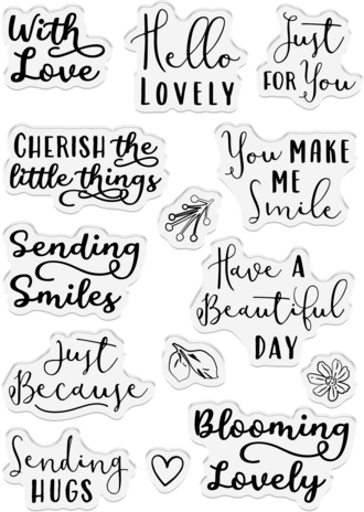 Crafter's Companion Wildwood Whismy Stamp Set Whimsical Sentiments (CC-WW-STP-WWHS)