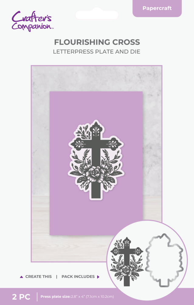 Crafter's Companion Faithful Celebrations Stamp & Metal Die Set Orante Floral Cross (CC-LP-PP-FAFLOW) Crafter's Companion Faithful Celebrations Stamp & Metal Die Set Orante Floral Cross (CC-LP-PP-FAFLOW)