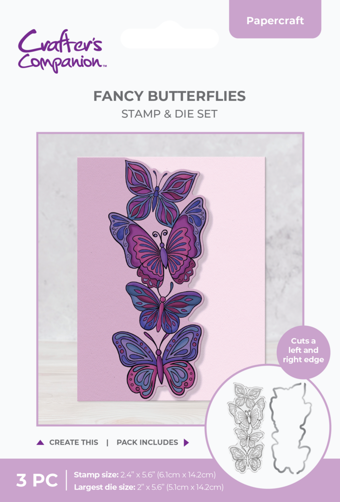 Crafter's Companion Vertical Edge Stamp & Metal Die Butterfly Cluster (CC-STD-FABU) Crafter's Companion Vertical Edge Stamp & Metal Die Butterfly Cluster (CC-STD-FABU)