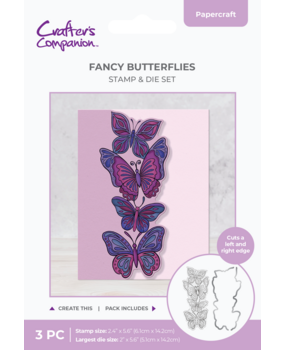Crafter's Companion Vertical Edge Stamp & Metal Die Butterfly Cluster (CC-STD-FABU)