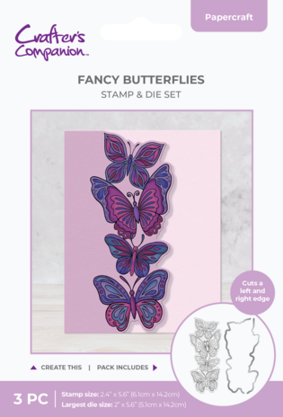 Crafter's Companion Vertical Edge Stamp & Metal Die Butterfly Cluster (CC-STD-FABU) Crafter's Companion Vertical Edge Stamp & Metal Die Butterfly Cluster (CC-STD-FABU)