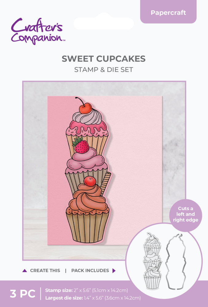 Crafter's Companion Vertical Edge Stamp & Metal Die Cupcake Stack (CC-STD-SWCU) Crafter's Companion Vertical Edge Stamp & Metal Die Cupcake Stack (CC-STD-SWCU)