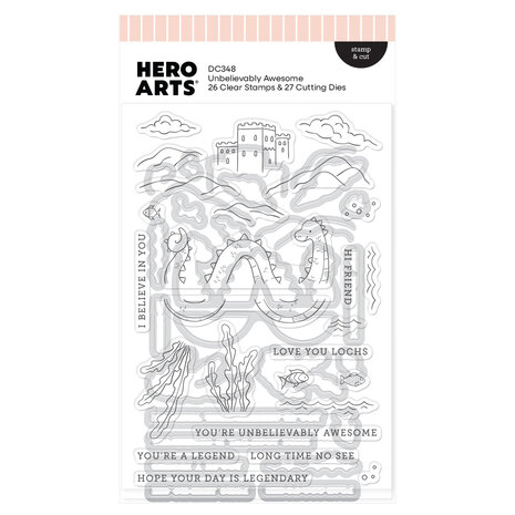 Hero Arts Don't Stop Believing Stamp & Cut Unbelievably Awesome (DC348)