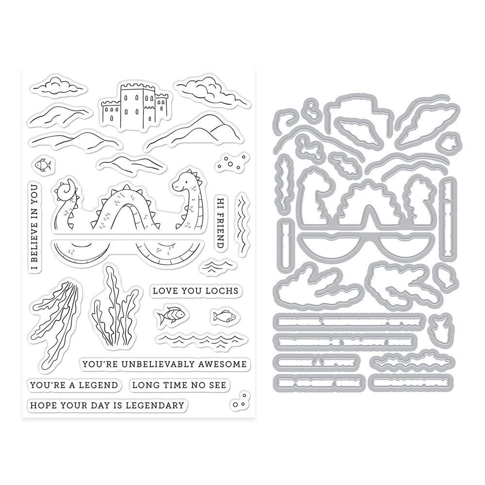 Hero Arts Don't Stop Believing Stamp & Cut Unbelievably Awesome (DC348)