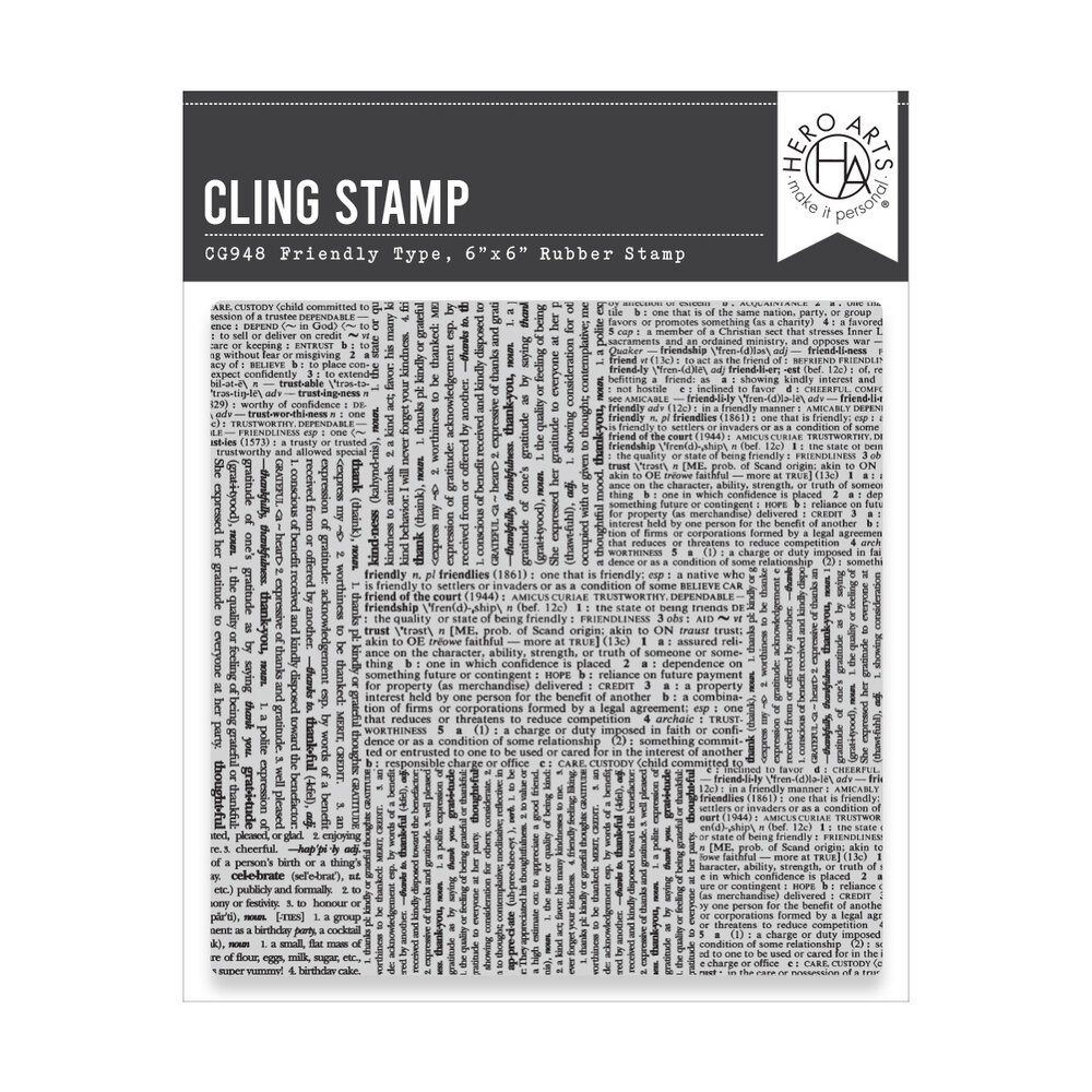 Hero Arts You've Got a Friend Cling Stamp Friendly Type (CG948)