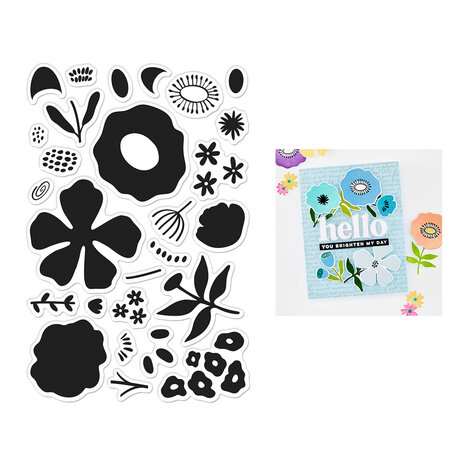 Hero Arts You've Got a Friend Clear Stamp Set Abstract Floral (CM839)