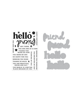 Hero Arts You've Got a Friend Clear Stamp & Die Bundle Hello Friend (WB1186)