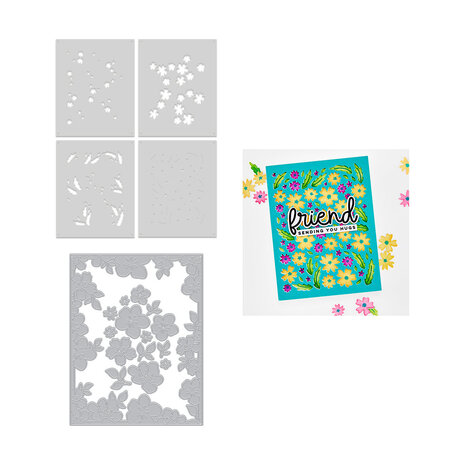 Hero Arts You've Got a Friend Bundle Die & Stencil Bundle Bitty Floral (WB1187)