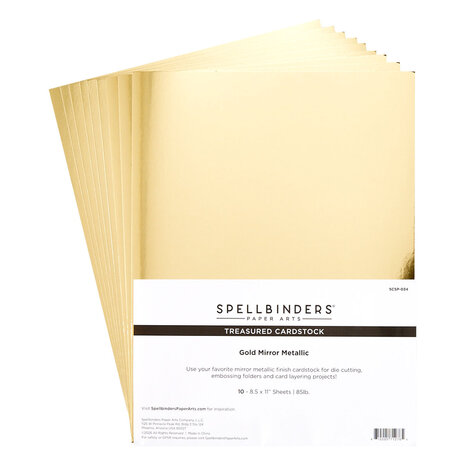 Spellbinders Treasured Cardstock 8,5x11 Inch Gold Mirror Metallic (10pcs) by Spellbinders (SCSP-034)