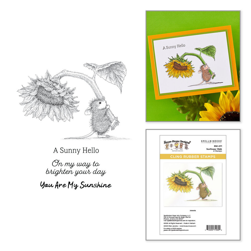 Spellbinders Sunflower Walk Cling Rubber Stamp Set by House-Mouse Designs (RSC-071) Spellbinders Sunflower Walk Cling Rubber Stamp Set by House-Mouse Designs (RSC-071)