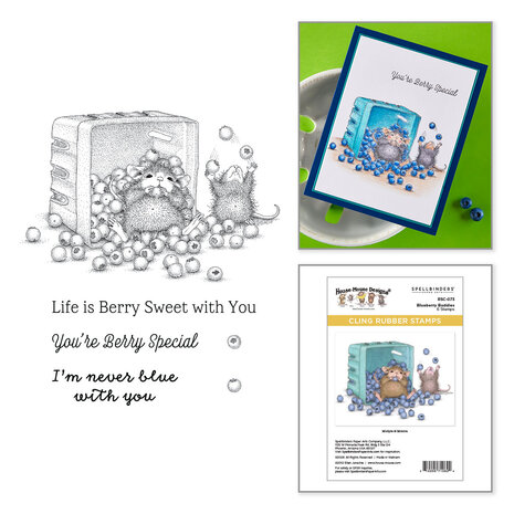 Spellbinders Sunflower Walk Cling Rubber Stamp Set Blueberry Buddies by House-Mouse Designs (RSC-073)