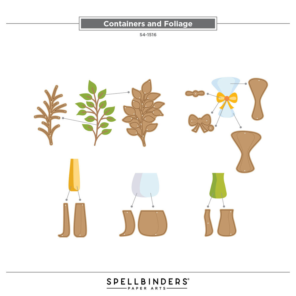 Spellbinders Summertime Etched Dies Containers and Foliage by Lisa Horton (S4-1516) Spellbinders Summertime Etched Dies Containers and Foliage by Lisa Horton (S4-1516)