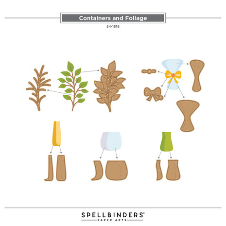 Spellbinders Summertime Etched Dies Containers and Foliage by Lisa Horton (S4-1516) Spellbinders Summertime Etched Dies Containers and Foliage by Lisa Horton (S4-1516)