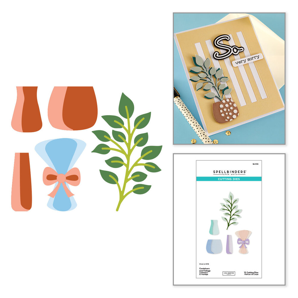 Spellbinders Summertime Etched Dies Containers and Foliage by Lisa Horton (S4-1516) Spellbinders Summertime Etched Dies Containers and Foliage by Lisa Horton (S4-1516)