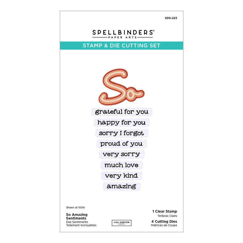 Spellbinders Summertime Clear Stamp & Die Set So Amazing Sentiments by Lisa Horton (SDS-223) Spellbinders Summertime Clear Stamp & Die Set So Amazing Sentiments by Lisa Horton (SDS-223)