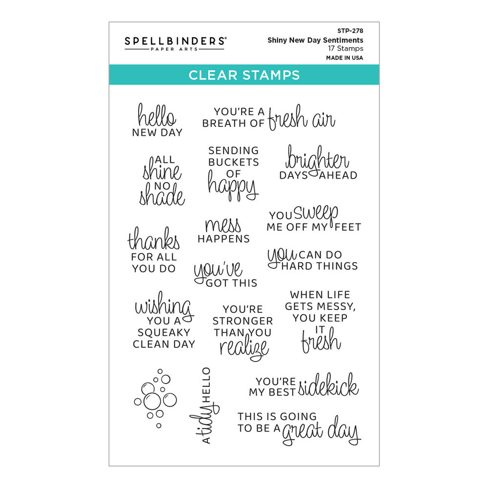 Spellbinders Shiny New Day Clear Stamp Set Sentiments (STP-278) Spellbinders Shiny New Day Clear Stamp Set Sentiments (STP-278)