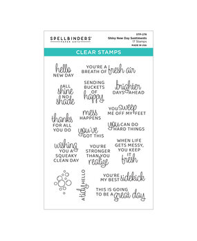 Spellbinders Shiny New Day Clear Stamp Set Sentiments (STP-278)