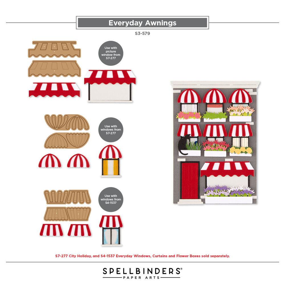 Spellbinders Everyday City Holiday Etched Dies Everyday Awnings by Yana Smakula (S3-579) Spellbinders Everyday City Holiday Etched Dies Everyday Awnings by Yana Smakula (S3-579)