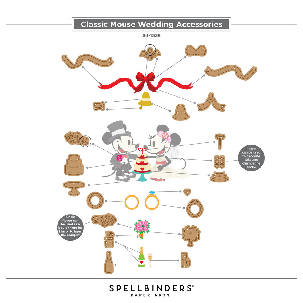 Spellbinders Classic Mouse Wedding Etched Dies Accessories by Spellbinders (S4-1538) Spellbinders Classic Mouse Wedding Etched Dies Accessories by Spellbinders (S4-1538)