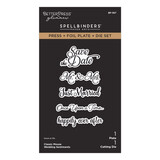 Spellbinders Classic Mouse Wedding Press + Foil Plate & Die Set Sentiments by Spellbinders (BP-367)