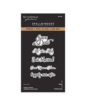 Spellbinders Classic Mouse Wedding Press + Foil Plate & Die Set Sentiments by Spellbinders (BP-367)
