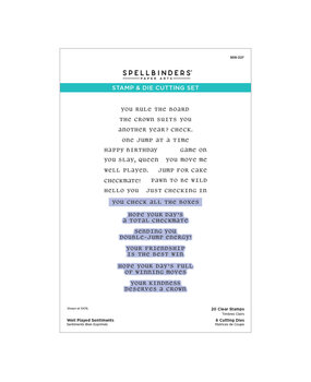 Spellbinders Checkmate Clear Stamp & Die Set Well Played Sentiments by Spellbinders (SDS-227)