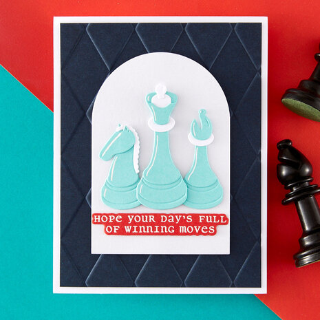 Spellbinders Checkmate Clear Stamp & Die Set Well Played Sentiments by Spellbinders (SDS-227)