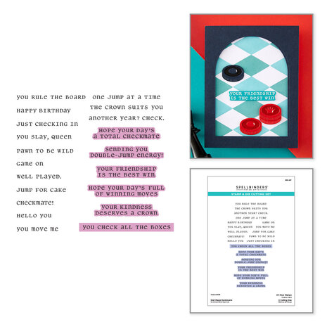 Spellbinders Checkmate Clear Stamp & Die Set Well Played Sentiments by Spellbinders (SDS-227)
