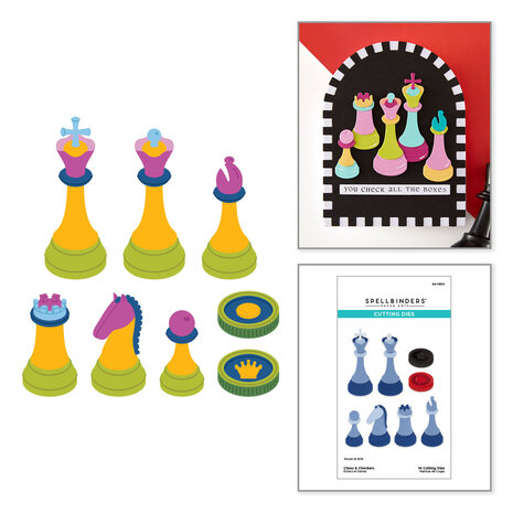 Spellbinders Checkmate Etched Dies Chess & Checkers by Spellbinders (S4-1534)