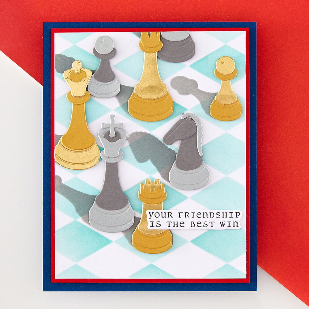 Spellbinders Checkmate Stencil Layered Harlequin by Spellbinders (STN-130)