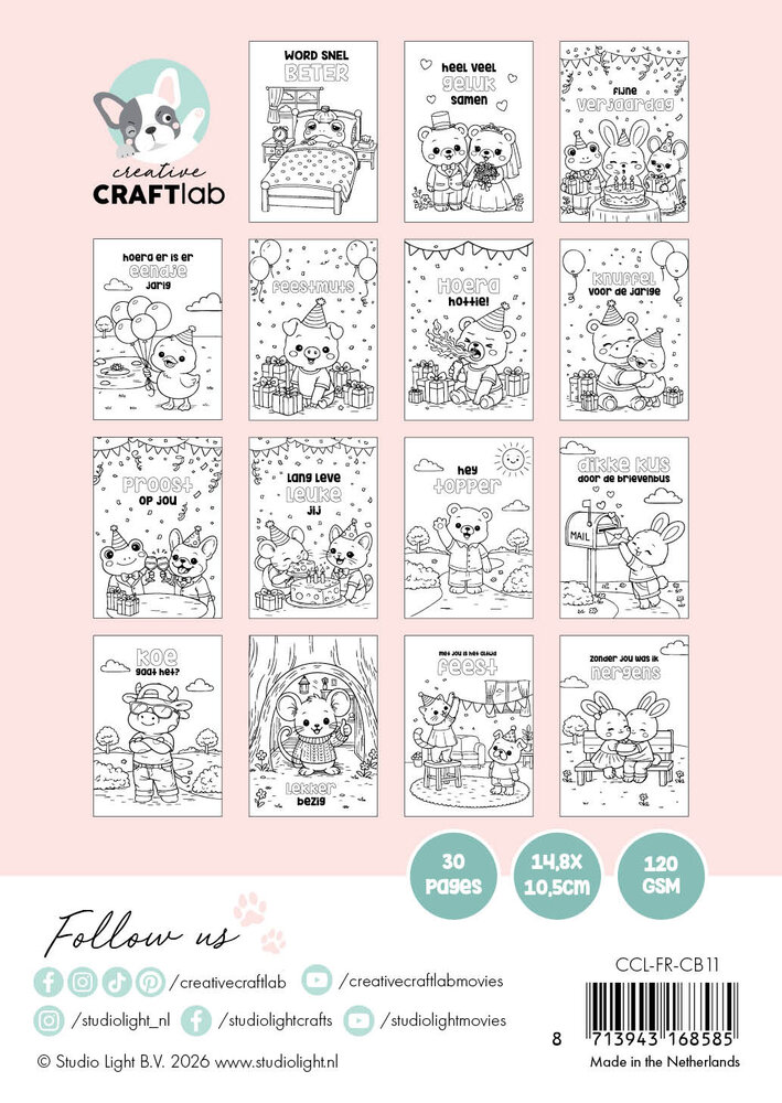 Creative Craftlab Friendz Cozy & Cute Coloring Book Cozy Friendz (CCL-FR-CB11)