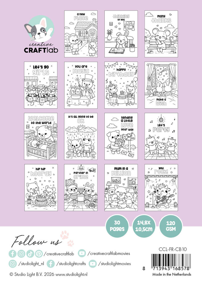 Creative Craftlab Friendz Cozy & Cute Coloring Book Friendz Cuties (CCL-FR-CB10)