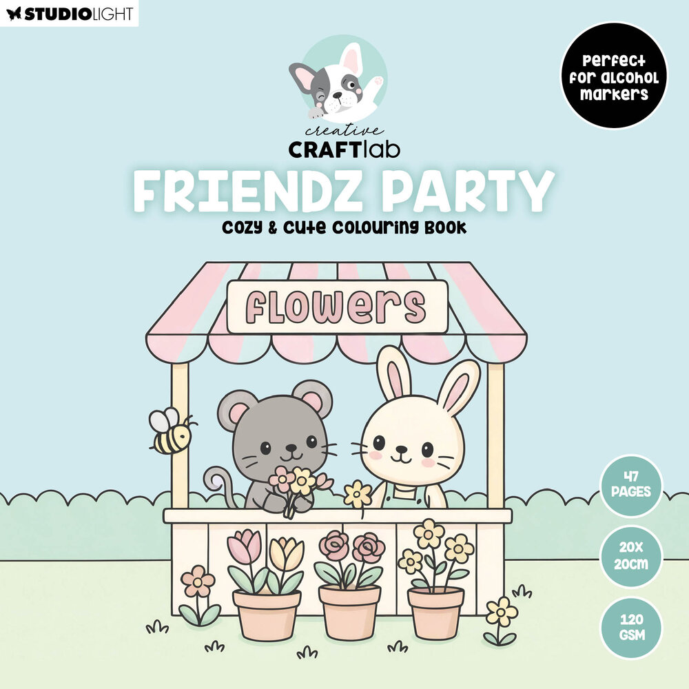 Creative Craftlab Friendz Cozy & Cute Coloring Book Friendz Party (CCL-FR-CB07)