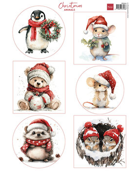 Marianne Design Decoupage Sheet A4 Christmas Animals (VK9649)