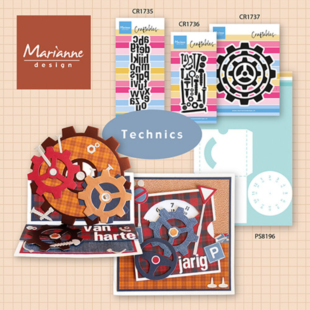 Marianne Design Craftables Punch Die XL Nuts & Bolts (CR1736) Marianne Design Craftables Punch Die XL Nuts & Bolts (CR1736)