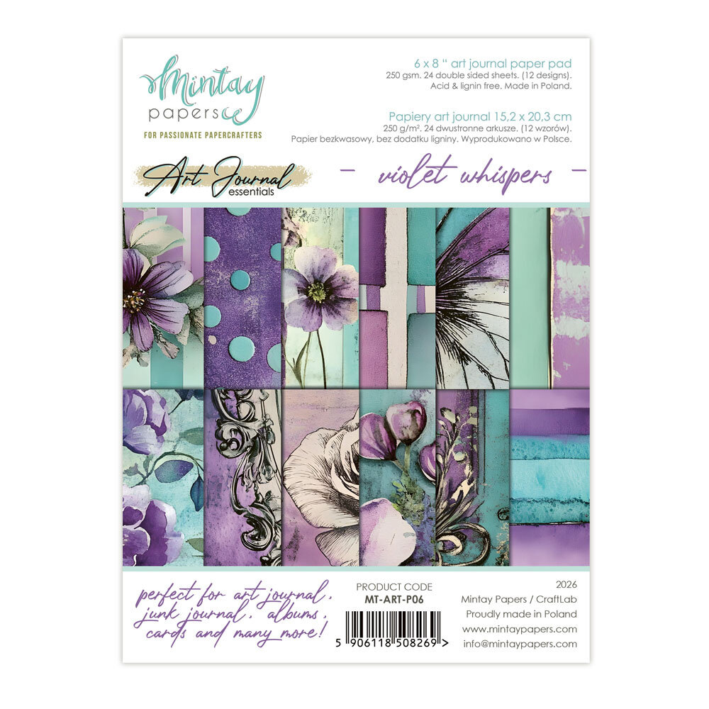 Mintay Art Journal Paper Pad 6x8 Inch Violet Whispers (MT-ART-P06) Mintay Art Journal Paper Pad 6x8 Inch Violet Whispers (MT-ART-P06)