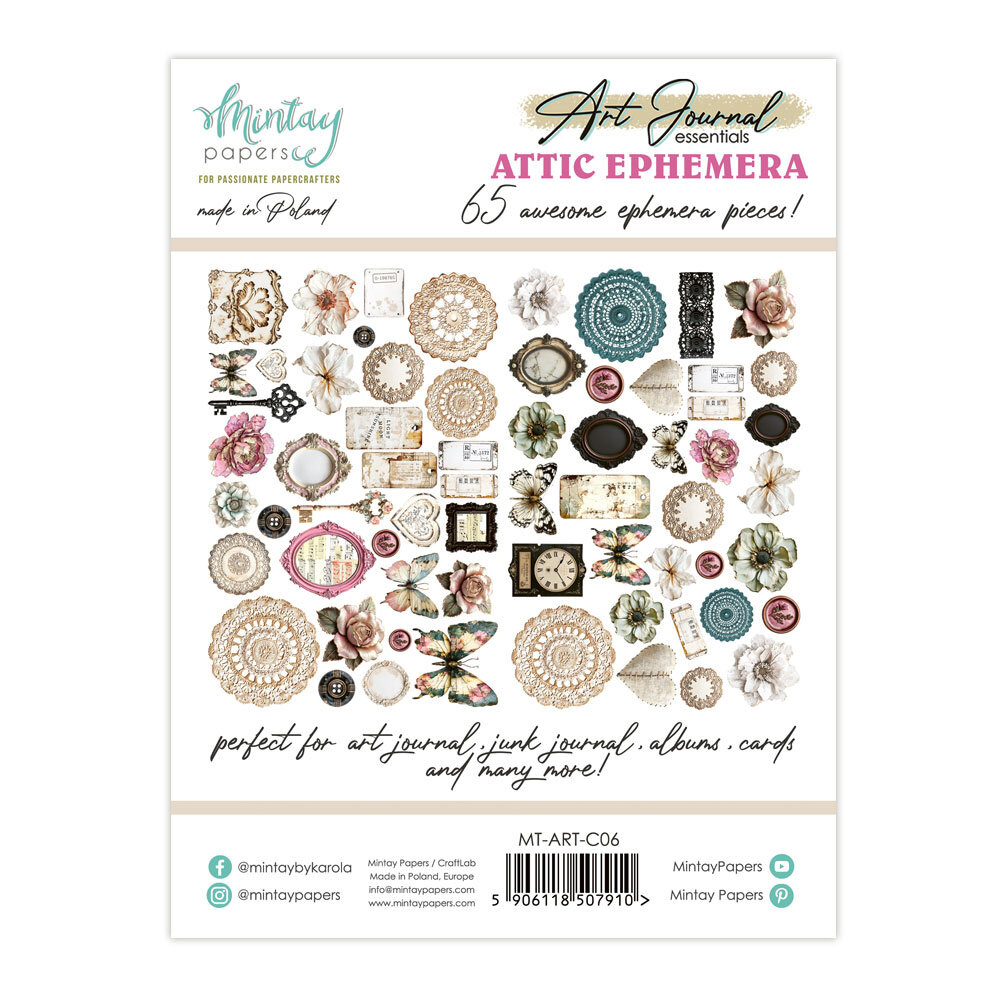 Mintay Art Journal Ephemera Pack Attic (65pcs) (MT-ART-C06) Mintay Art Journal Ephemera Pack Attic (65pcs) (MT-ART-C06)
