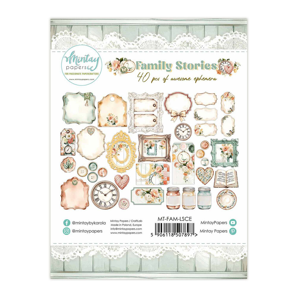 Mintay Family Stories Paper Ephemera (40pcs) (MT-FAM-LSCE)